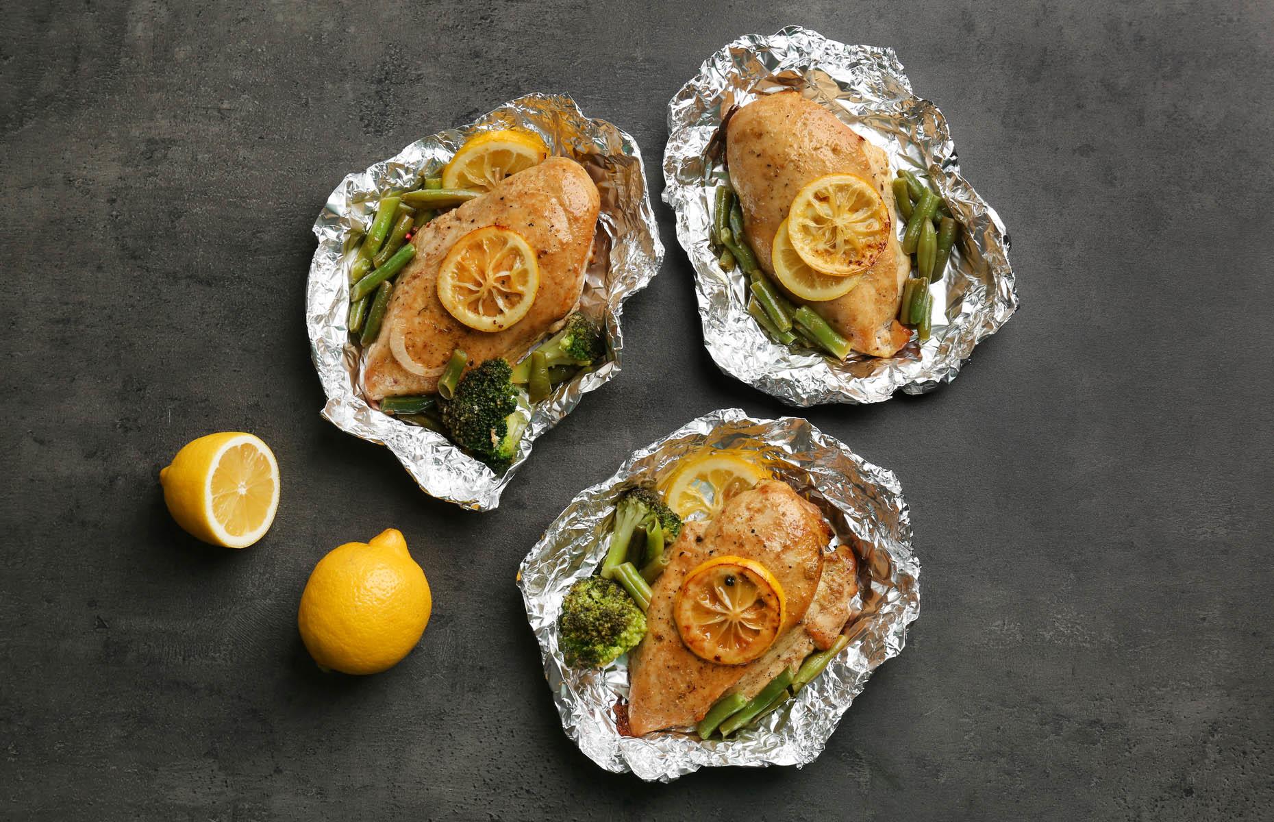 Bake chicken in foil