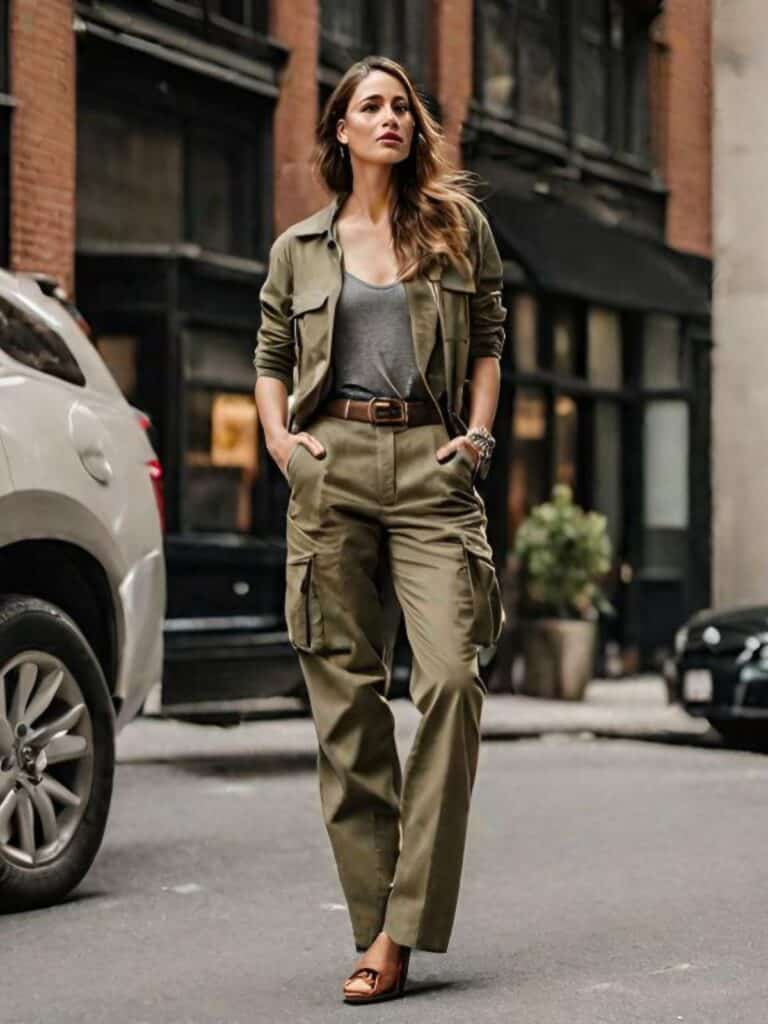 <p>The utility jacket is a garment that bridges the gap between function and fashion – it offers roomy pockets for your essentials, eliminating the need for a bag and allowing you to move freely. The slightly boxy fit creates an illusion of a slimmer waist, adding structure to your outfit.</p>