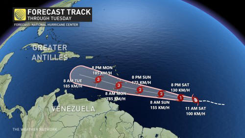beryl expected to hit the caribbean as a major hurricane this week