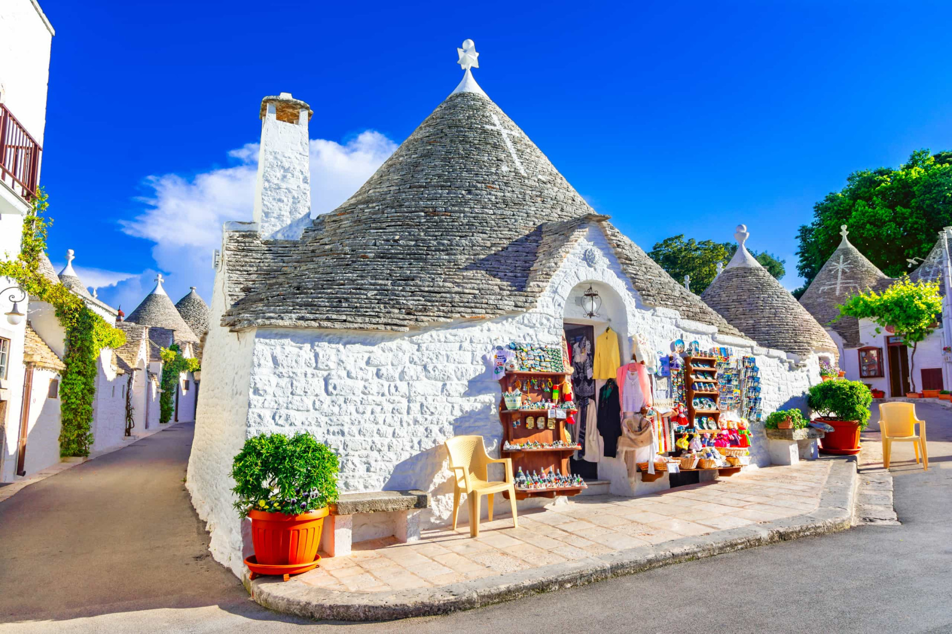 <p>The quaint village of Alberobella is famous for its collection of curious conical-roofed whitewashed structures, clustered in pockets like huge wild fungi and known as <em>trulli.</em></p><p>You may also like:<a href="https://www.starsinsider.com/n/344330?utm_source=msn.com&utm_medium=display&utm_campaign=referral_description&utm_content=481361v4en-en_selected"> The loneliest things in the universe</a></p>
