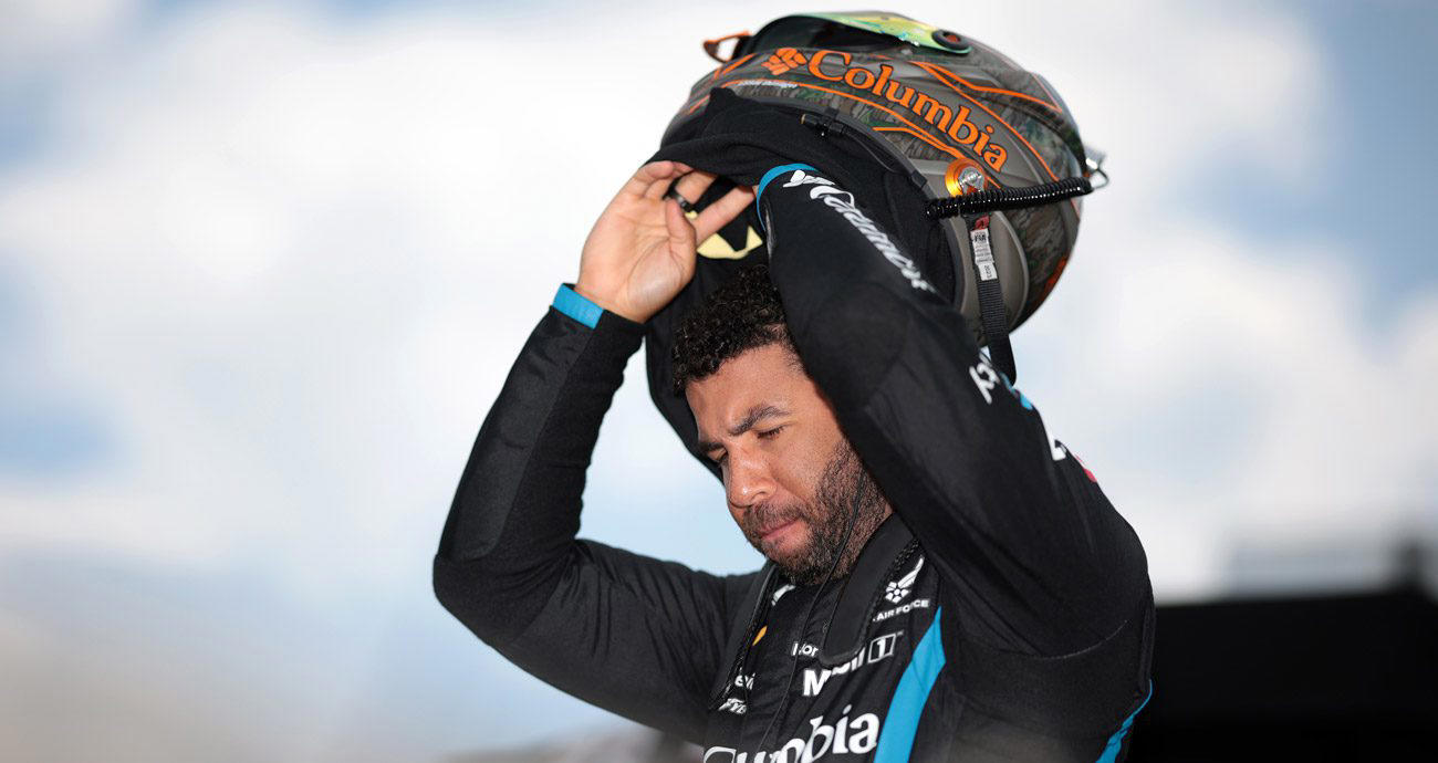 bubba wallace keeps focus on track after reported dispute with aric almirola