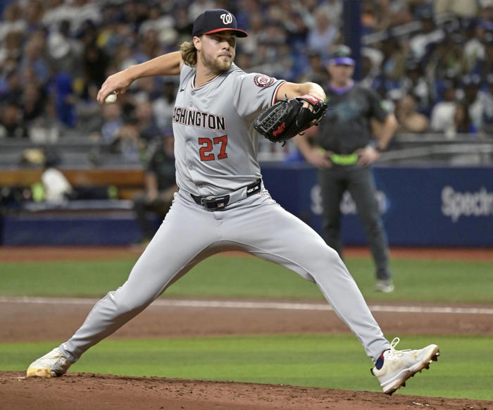 jake irvin pitches 6 solid innings as the nationals beat the rays 8-1 to stop a 4-game slide
