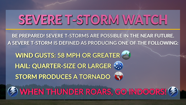 Severe Thunderstorm Watch issued until 10 PM Saturday for Carbon ...