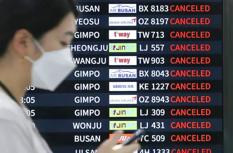 韓國迎梅雨季各地大雨 濟州機場18航班停飛