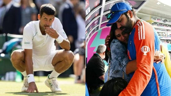 tearful rohit sharma comforted by wife ritika, daughter samaira after t20wc win; later does a novak djokovic in barbados