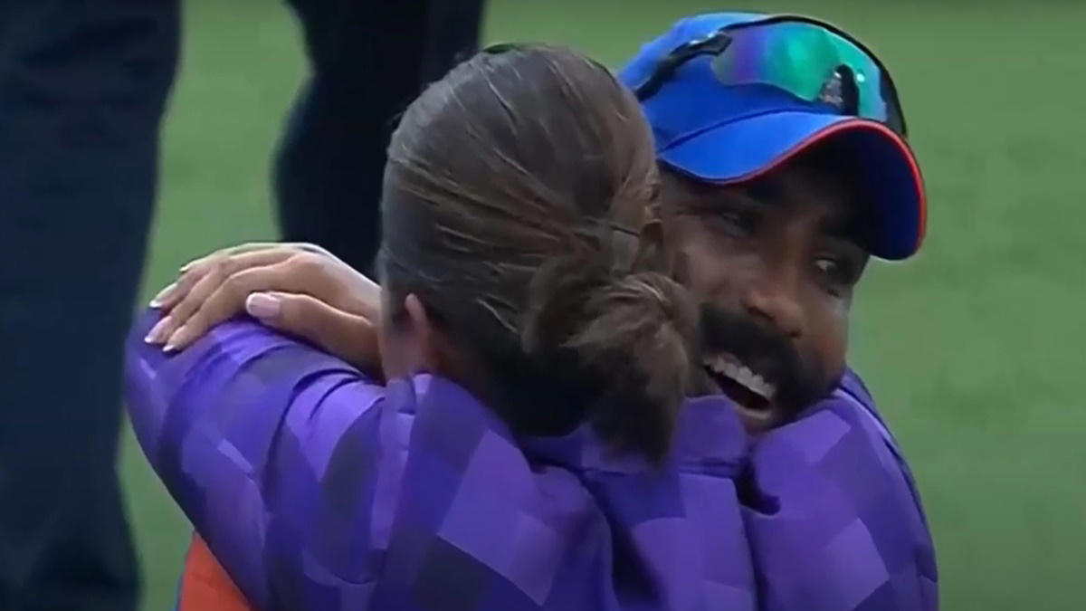 a trophy, a hug, and a thousand cheers! jasprit bumrah, sanjana ganesan’s emotional embrace in barbados steals millions of hearts