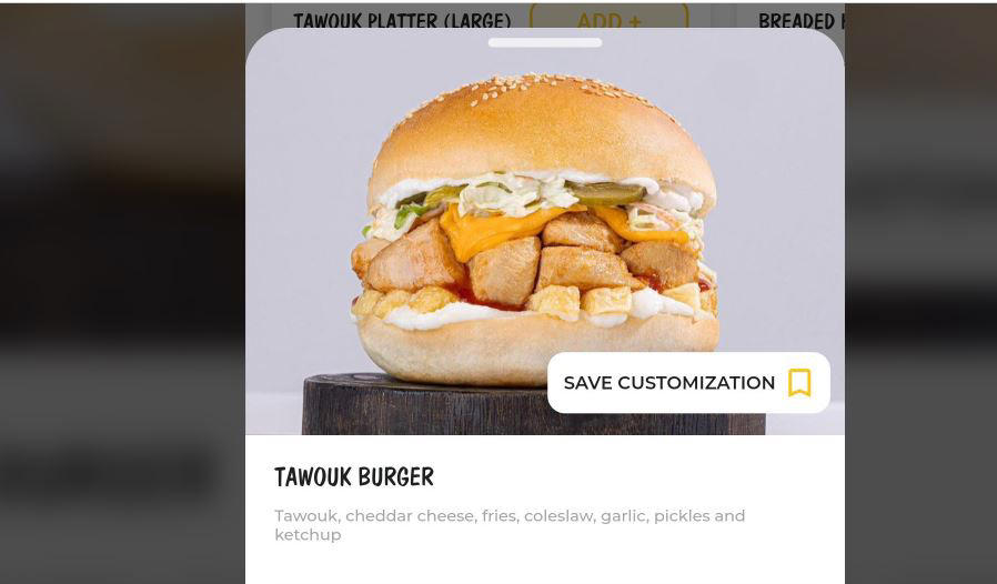 tawouk burger for 450,000 lbp angers lebanese