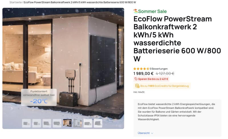 amazon, gigantischer akku-speicher für balkonkraftwerke zum hammerpreis: ecoflow macht es möglich