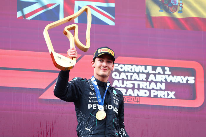 george russell handed austrian gp win after max verstappen and lando norris collide