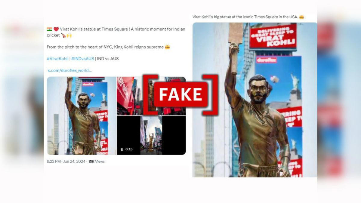 fact check: media mistakes cgi video advertisement for real statue of virat kohli at times square
