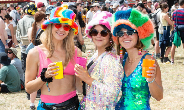 furry bucket hats for ever! the seven biggest fashion trends of glastonbury 2024