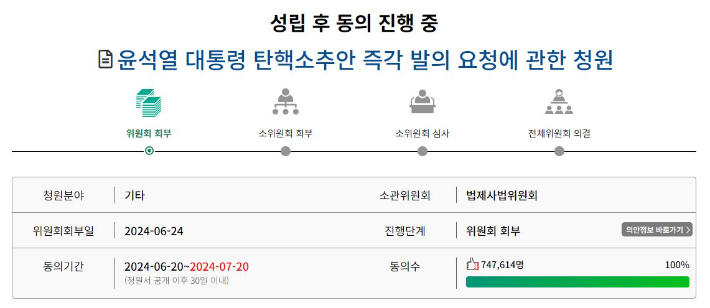 尹 탄핵 청원 70만명 넘어서…조국혁신당 