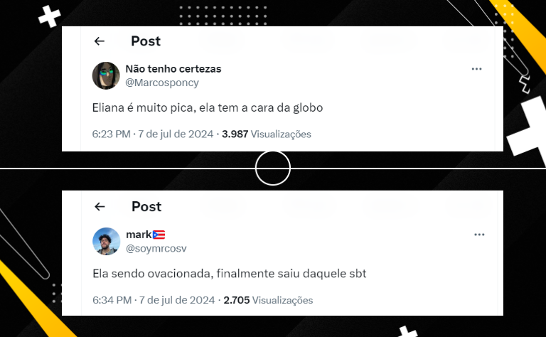 Fiquei com revolta; Dona Da alfineta Eliana no Domingo e web reage