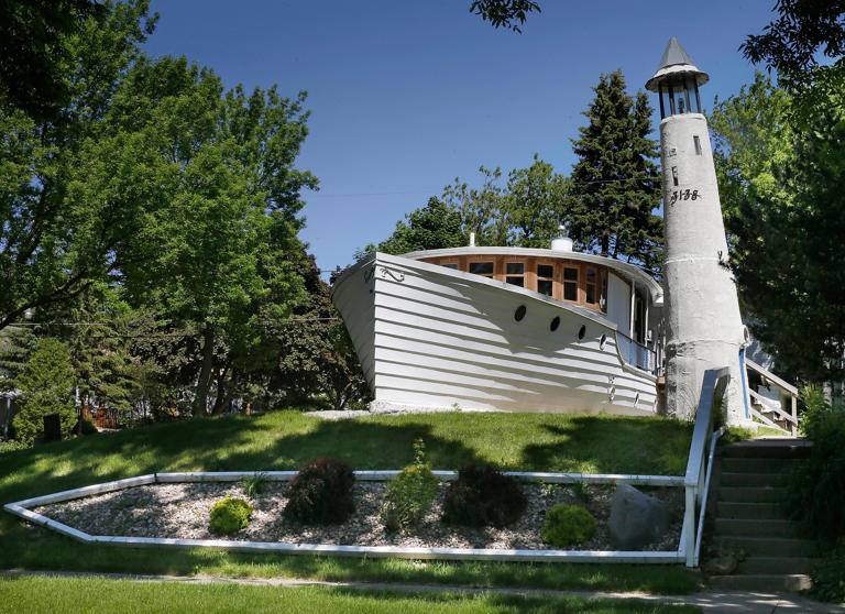 The "boat house" is at 3138 N. Cambridge Ave. in Milwaukee. The home, built to look like a boat, is a well-known fixture on the east side. It's never actually been in the water.