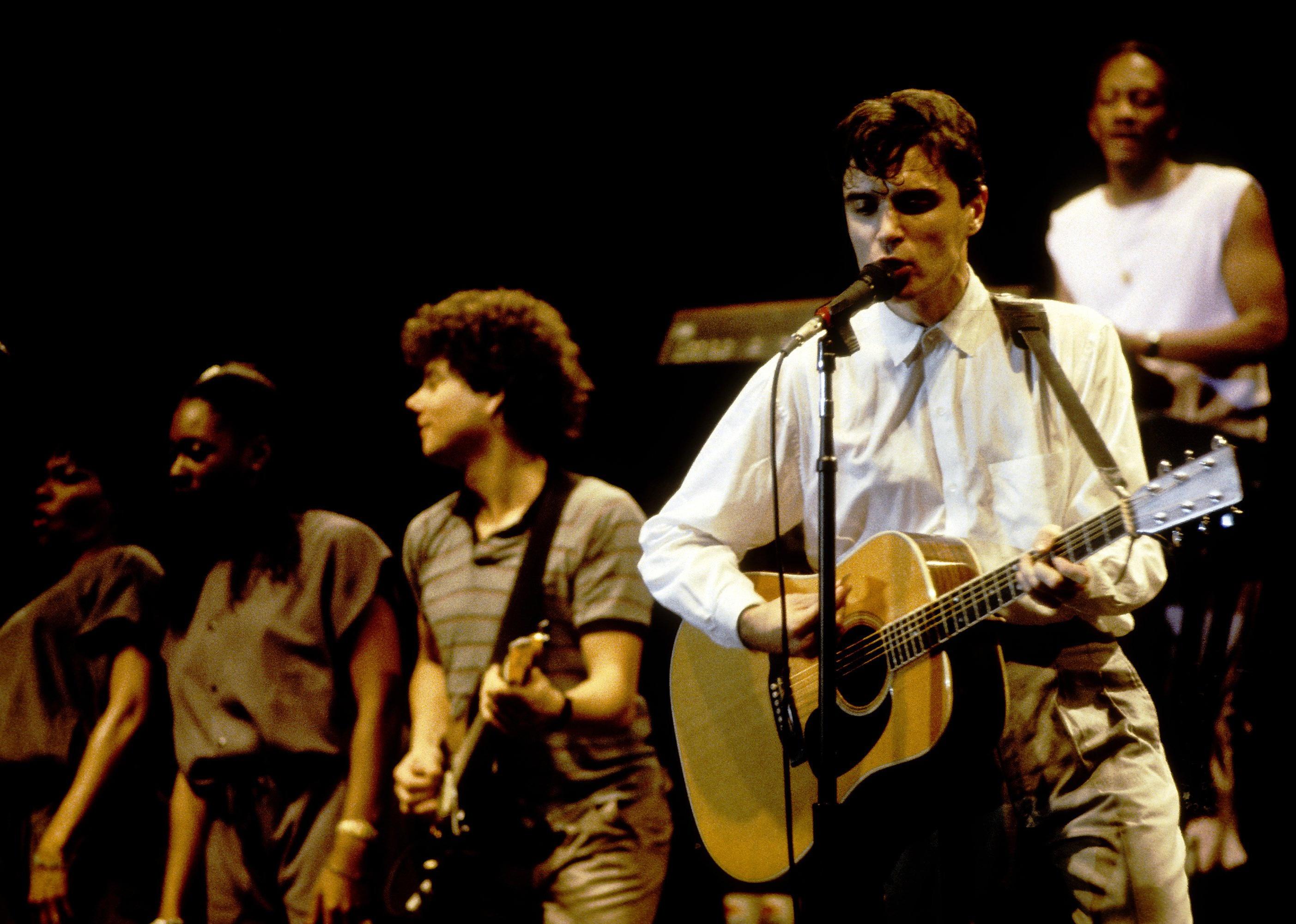 <p>The Talking Heads famously imbued their act with oversized suits and unique dance sequences while touring in support of their 1983 album "Speaking in Tongues." Director Jonathan Demme used footage of the band's three shows at Hollywood's Pantages Theater for the <a href="https://davidbyrne.com/explore/stop-making-sense">seminal concert documentary "Stop Making Sense."</a></p>