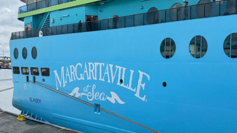 The Margaritaville at Sea Islander is docked in Tampa. Lead DBK.