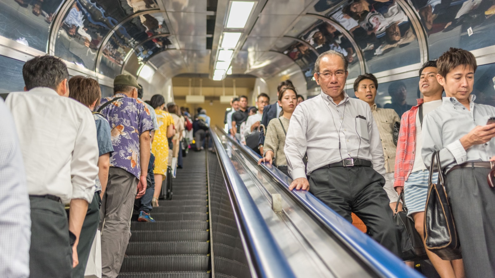 <p>There are rules for using an escalator in Japan. If one is using an escalator in Tokyo, they have to stand in the left corner, leaving the other corner for people who wish to walk up the escalator. And if one is in Osaka, one must stand in the right corner and leave the left corner open for walking.</p>