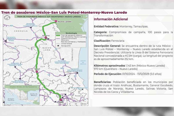 Tren de <strong>pasajeros</strong> México-San Luis Potosí-Monterrey-Nuevo Laredo| Foto: Especial