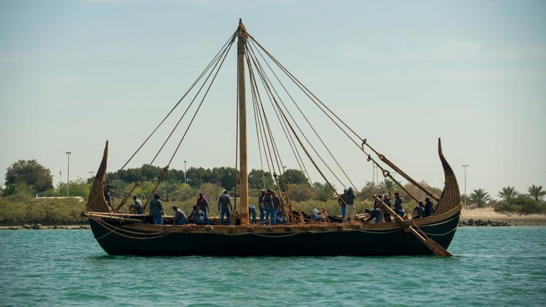 The reconstructed Bronze Age-style Magan boat went through sea trials and sailed for the first time in March in the Persian Gulf, also known regionally as the Arabian Gulf.