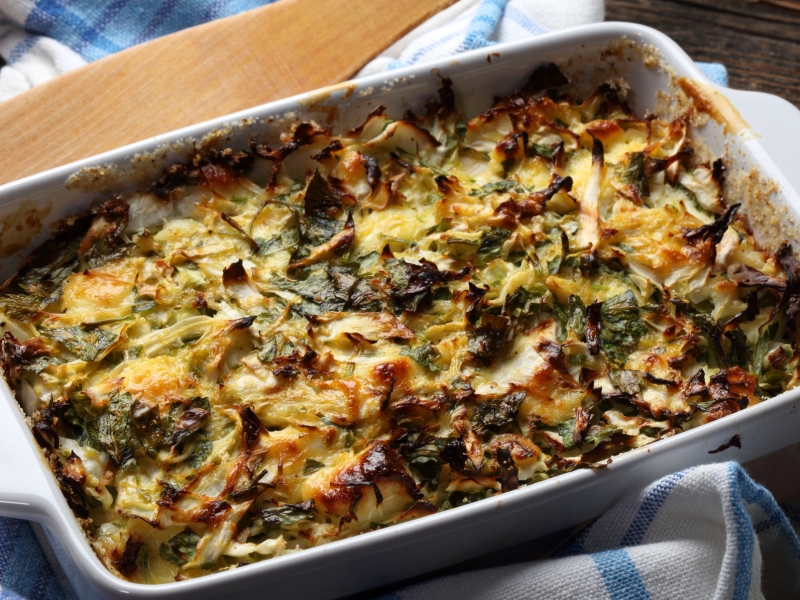 Familienrezept: Alles-drin-Hackfleisch-Auflauf mit Spinat