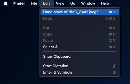 Finder Undo