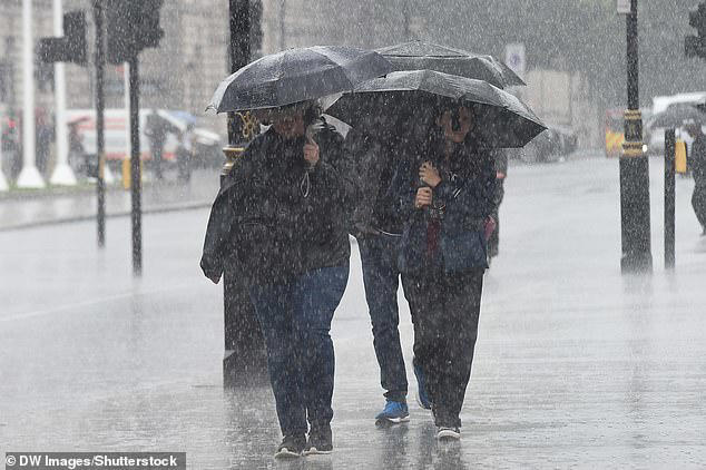 Torrential downpours are set to batter the South West, Wales from 8am