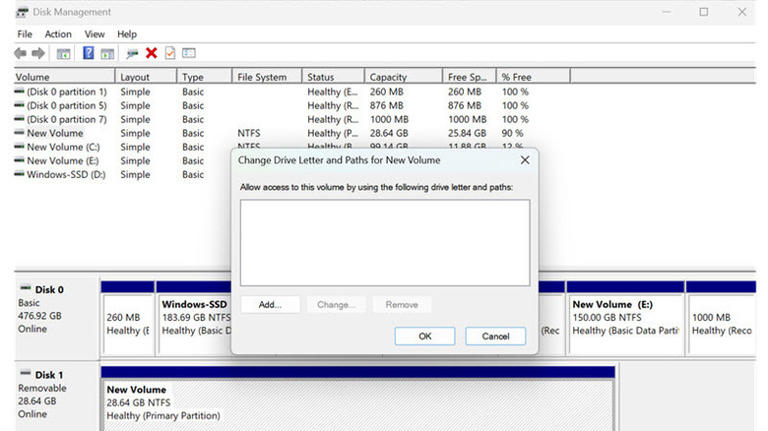 Assigning letter to USB drive