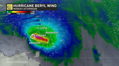 ferocious hurricane beryl nearing landfall in the caribbean