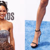 Meagan Good Shines in Strappy Sandals and Glittery Halter Dress on the BET Awards 2024 Red Carpet<br>