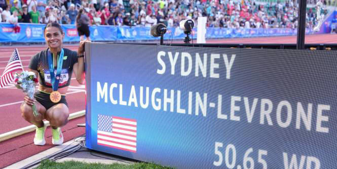 record du monde du 400 m haies en 50''65 pour sydney mclaughlin-levrone à eugene