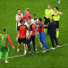 Declan Rice involved in heated altercation with Slovakia manager after England win<br>
