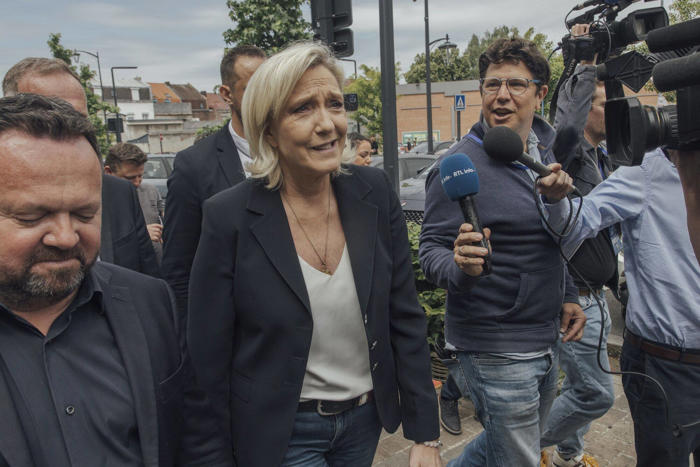 french far-right wins election first round with macron alliance in third, polls show