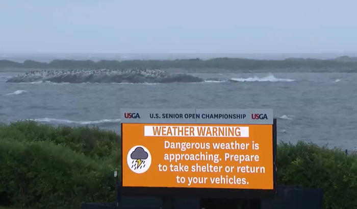 2024 u.s. senior open postponed till monday due to a 'dangerous weather situation'