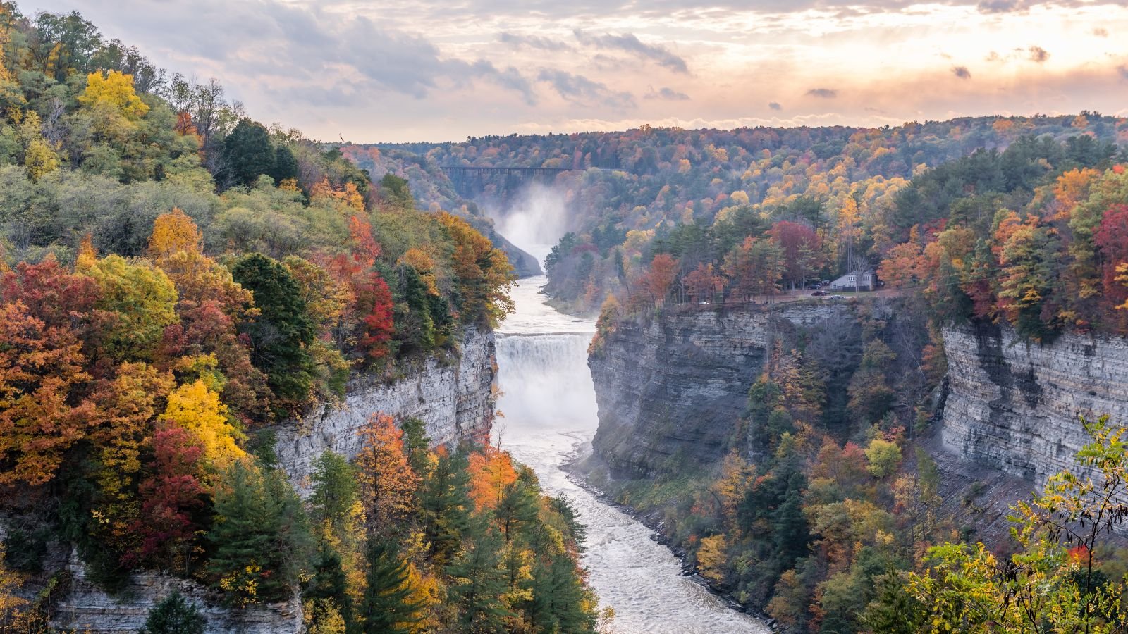 <p>In New York’s Greater Niagara area, Letchworth State Park is known as “the Grand Canyon of the East.” It offers beautiful views and activities such as hot-air balloon rides and 66 miles of hiking trails. Visit during peak leaf-peeping season for the most beautiful experience among the changing autumn colors.</p>
