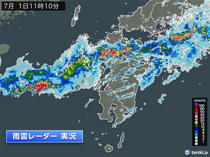 九州北部 1日夕方にかけて局地的に滝のような雨 土砂災害などに厳重警戒を