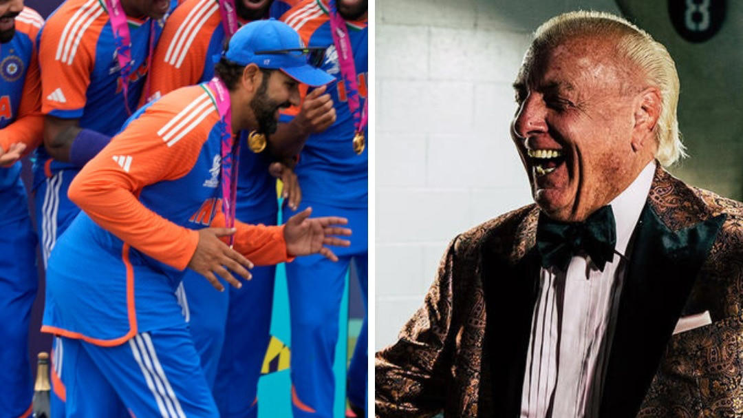 rohit sharma does ric flair strut after t20 world cup win: wwe legend responds