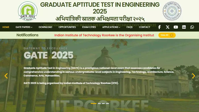 iit roorkee to conduct gate 2025: paper pattern, exam syllabus released at gate2025.iitr.ac.in