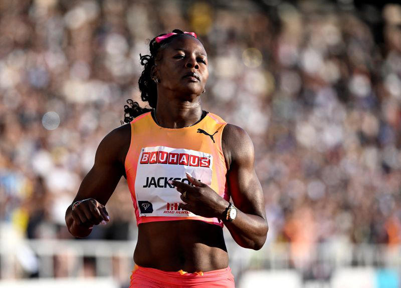 athletics-jackson completes sprint double at jamaican olympic trials