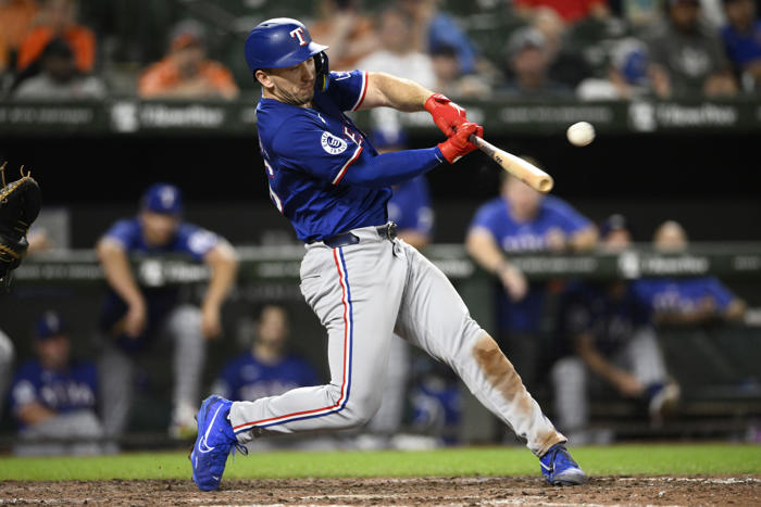 langford hits for cycle to help rangers snap 6-game skid with 11-2 win over orioles