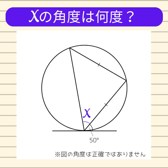 【角度当てクイズ vol.890】xの角度は何度？