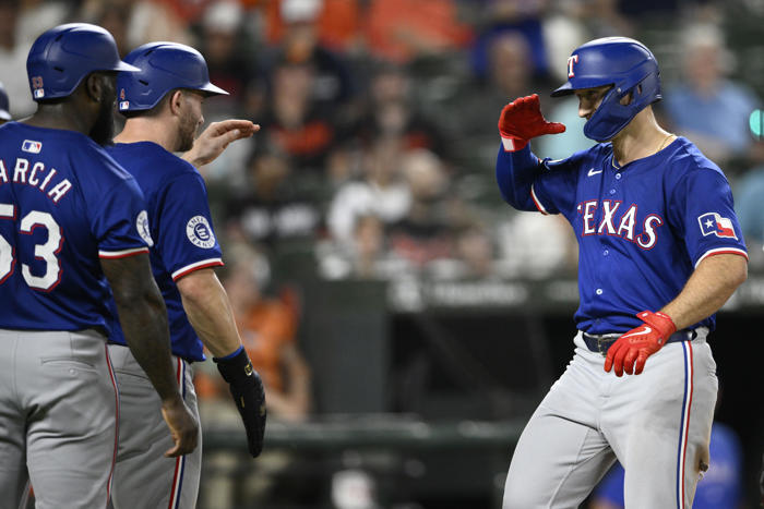 langford hits for cycle to help rangers snap 6-game skid with 11-2 win over orioles