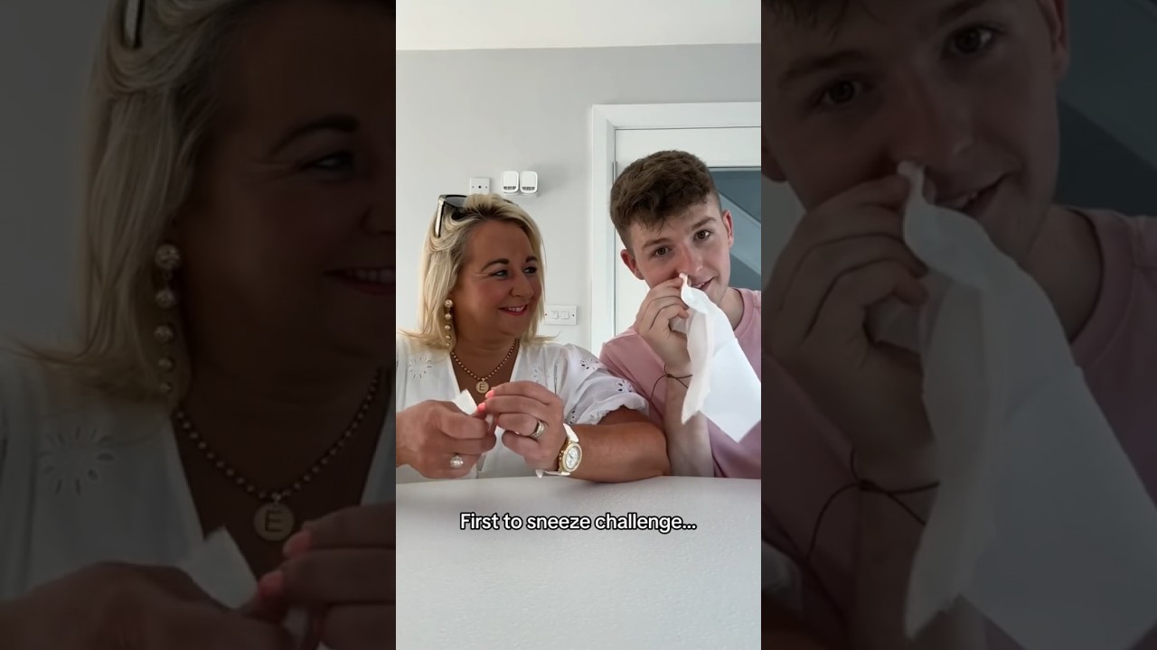 First to sneeze wins challenge taken on by Adam B in hilarious viral short