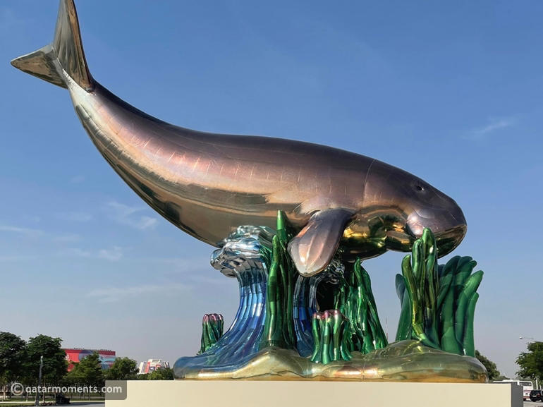 jeff koons' dugong sculpture departs doha after 18 months
