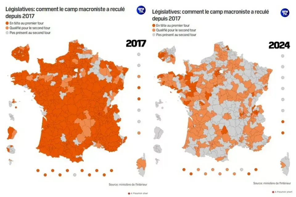 γαλλικές εκλογές: ο πρώτος γύρος σε 5 χάρτες που εξηγούν τι συνέβη