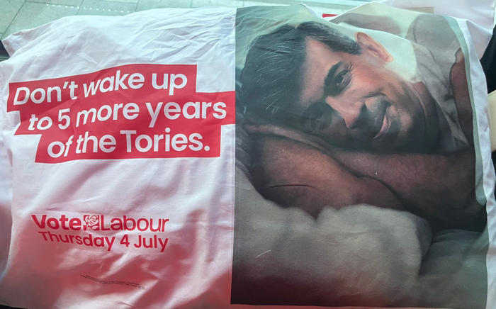 labour’s attack-pillow warns voters not to ‘wake up to five more years of the tories’