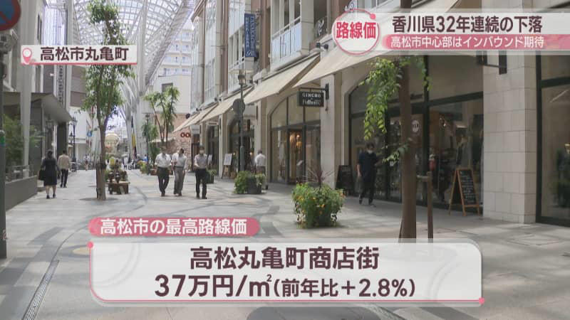 香川県の路線価 32年連続の下落 高松市中心部はインバウンドに期待