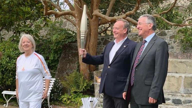 olympic torch visits victor hugo's guernsey home