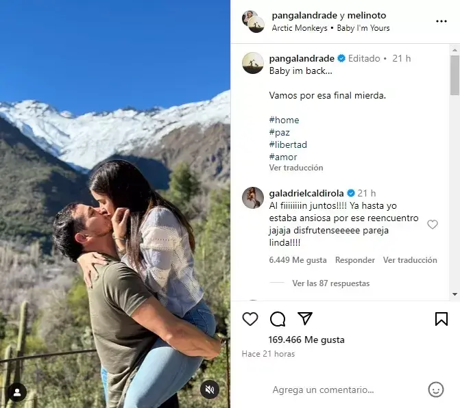 pangal andrade confirma que es finalista de ¿ganar o servir? con romántica foto