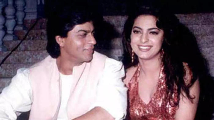 juhi chawla recalls shah rukh khan's financial struggles: 'his black gypsy was taken away because he couldn’t pay the emi'