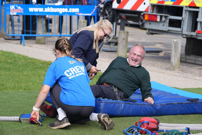 sir ed davey aims for poll bounce with general election bungee jump